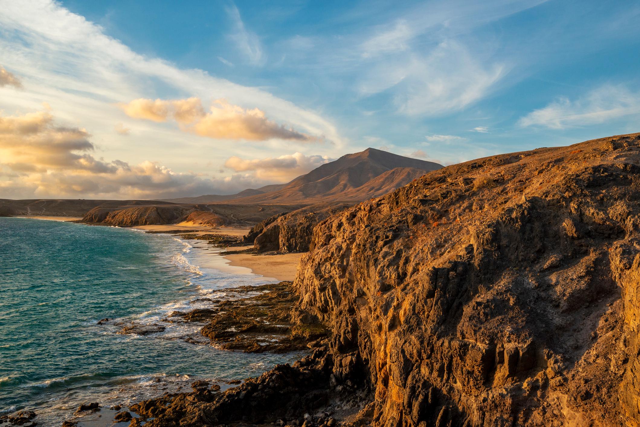 Playa de Papagayo, along the coastal path through Los Ajaches in Lanzarote. Photo: Getty.